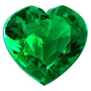 1.26 ct Heart Green Natural Emerald