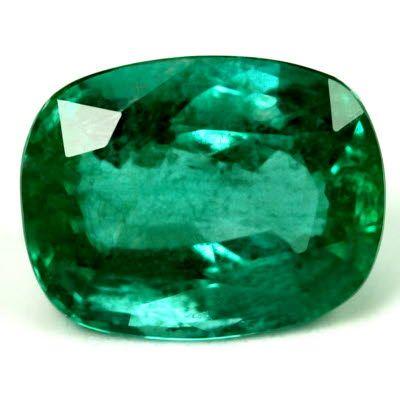 2.96 ct Cushion Green Natural Emerald