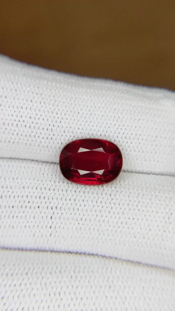 3.00 ct Cushion Red Natural Ruby