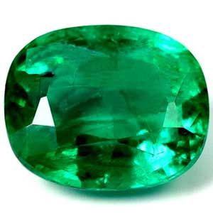 1.32 ct Cushion Green Natural Emerald
