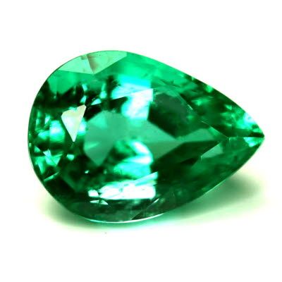 1.08 ct Pear Green Natural Emerald