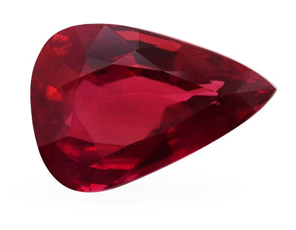 4.10 ct Pear Red Natural Ruby