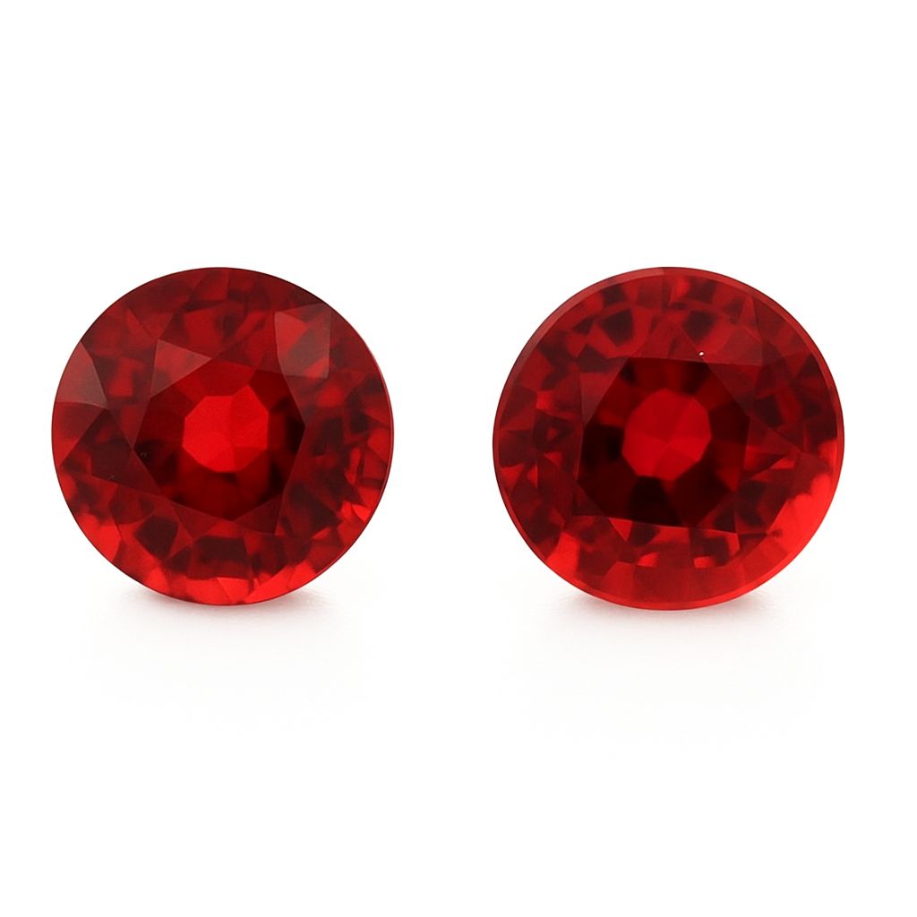 3.14 ct Round Red Natural Ruby