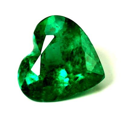 0.73 ct Heart Green Natural Emerald