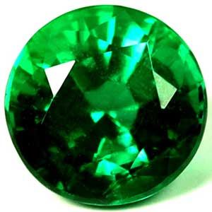0.54 ct Round Green Natural Emerald