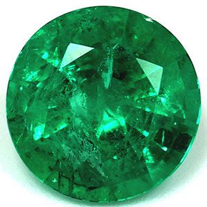 1.35 ct Round Green Natural Emerald