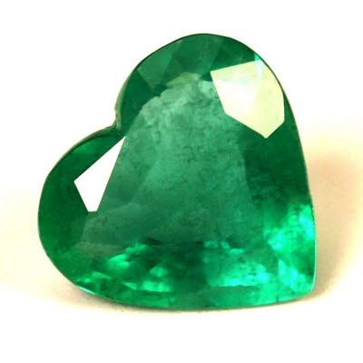 1.21 ct Heart Green Natural Emerald