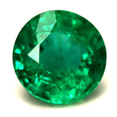0.90 ct Round Green Natural Emerald