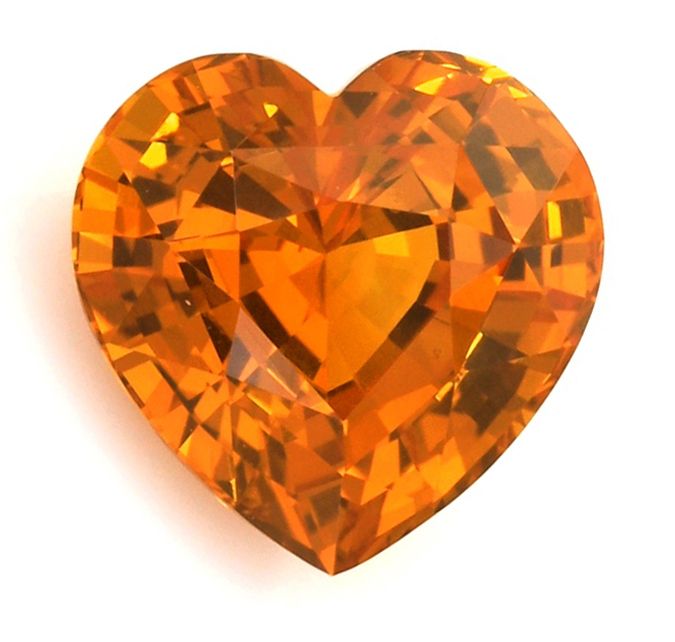 5.03 ct Heart Orange Natural Sapphire