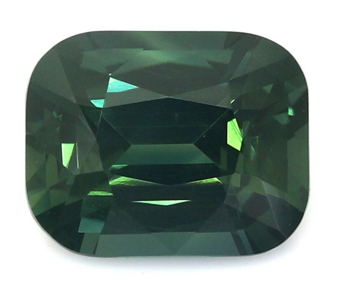 3.64 ct Cushion Green Natural Sapphire