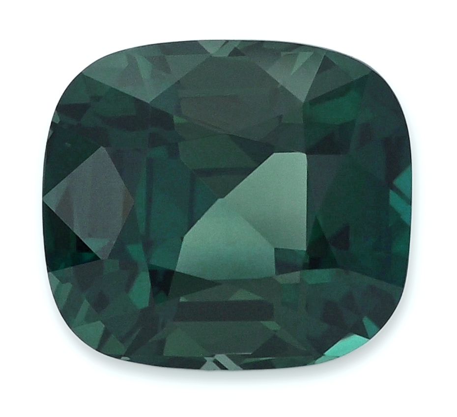 3.58 ct Cushion Green Natural Sapphire
