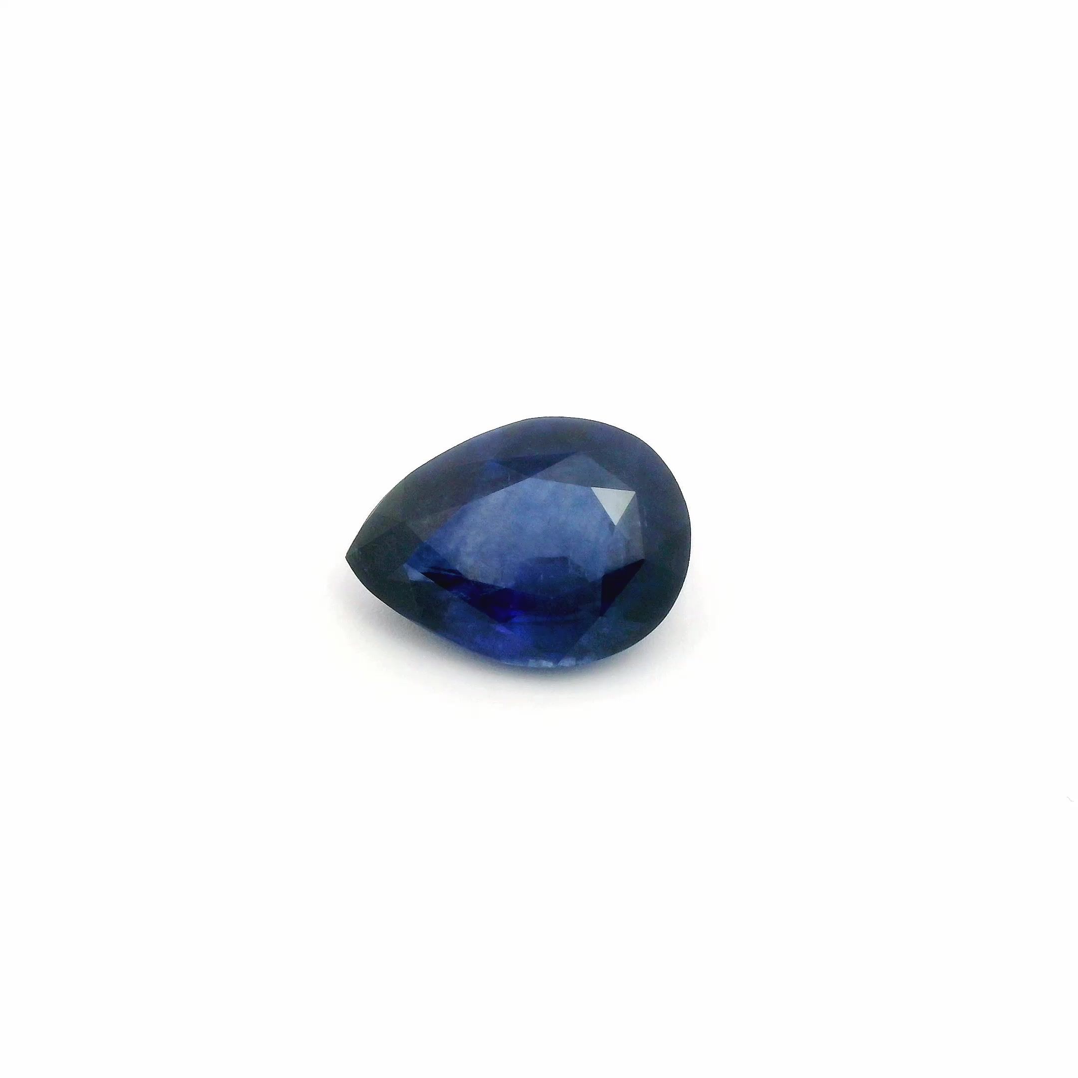 6.04 ct Pear Blue Natural Sapphire