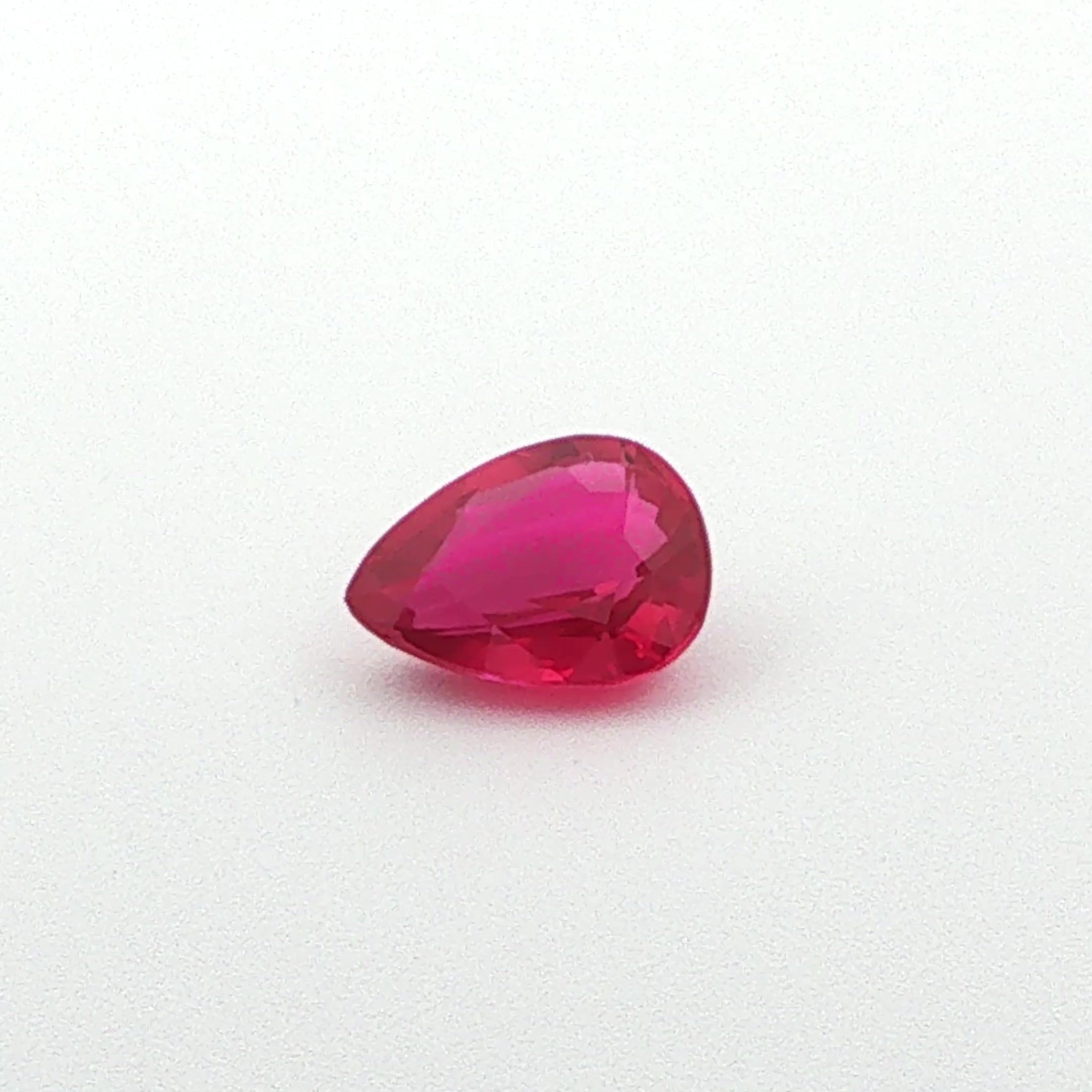 1.35 ct Pear Red Natural Ruby