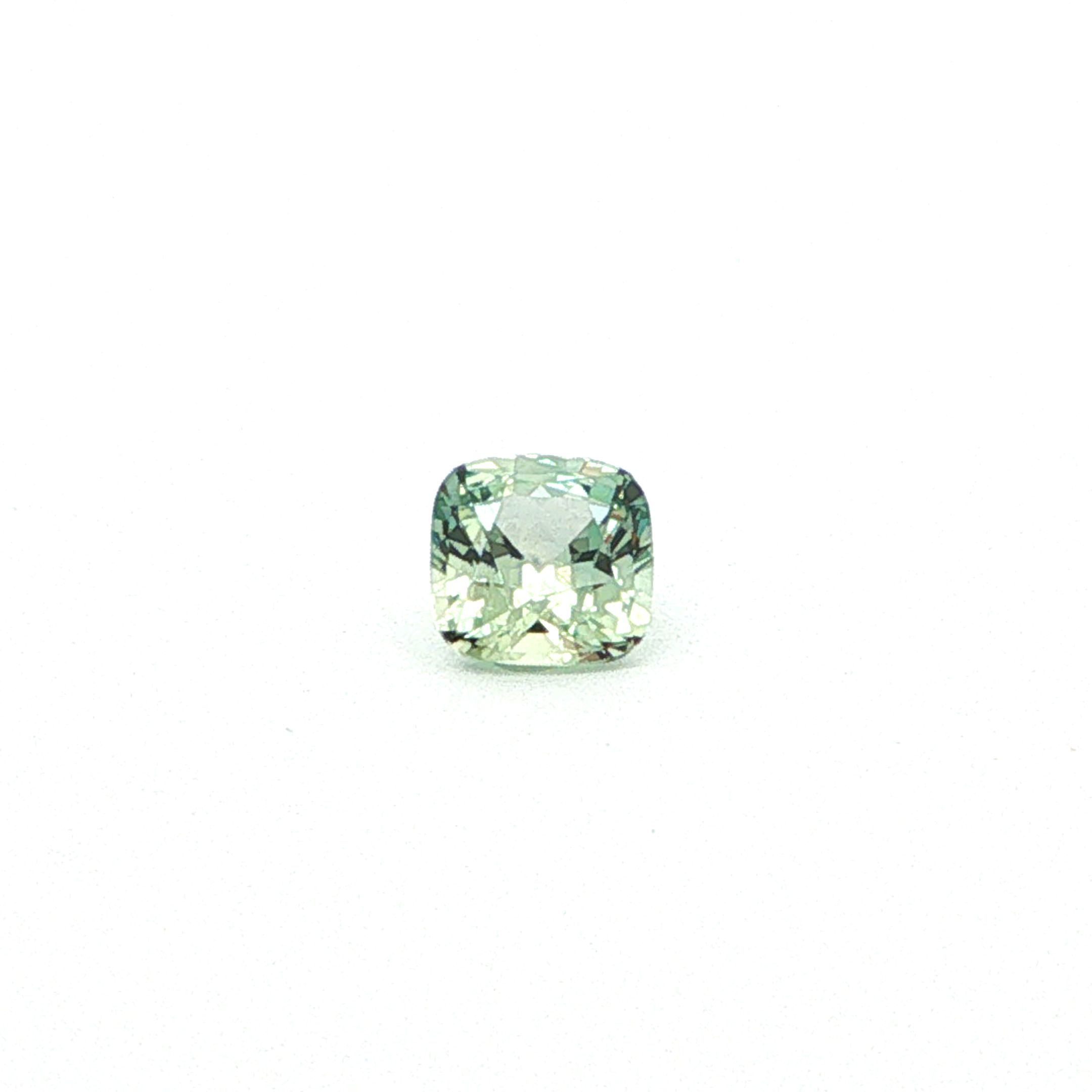 0.58 ct Cushion Green Natural Sapphire