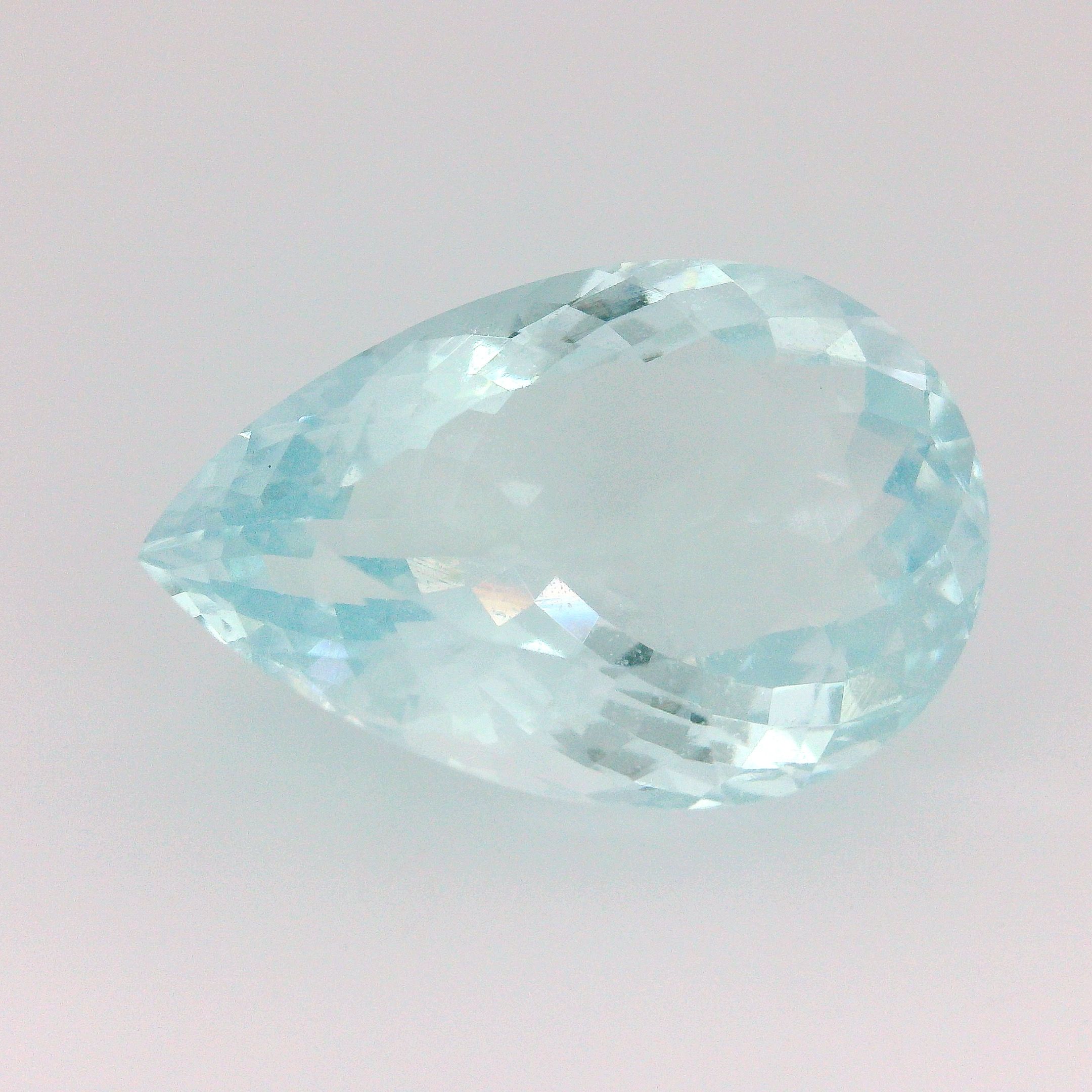 13.42 ct Pear Blue Natural Aquamarine