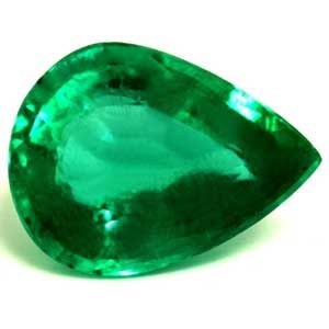 0.96 ct Pear Green Natural Emerald