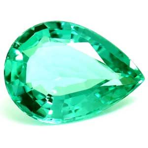0.84 ct Pear Green Natural Emerald