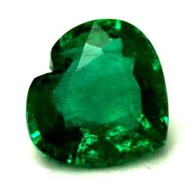 0.81 ct Heart Green Natural Emerald