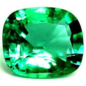 0.65 ct Cushion Green Natural Emerald