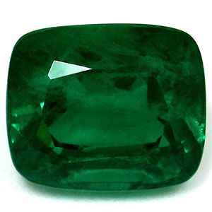 3.04 ct Cushion Green Natural Emerald