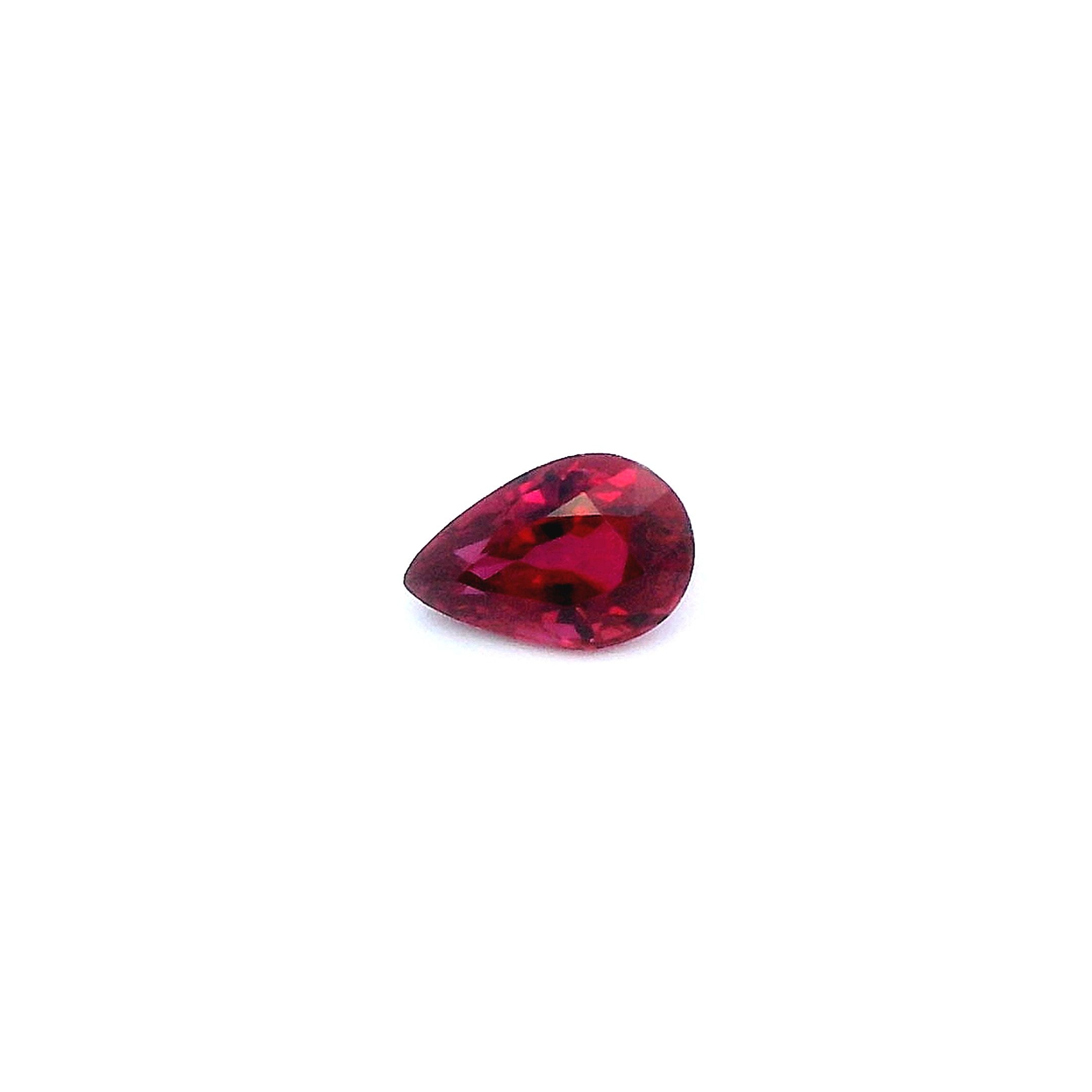 0.50 ct Pear Red Natural Ruby