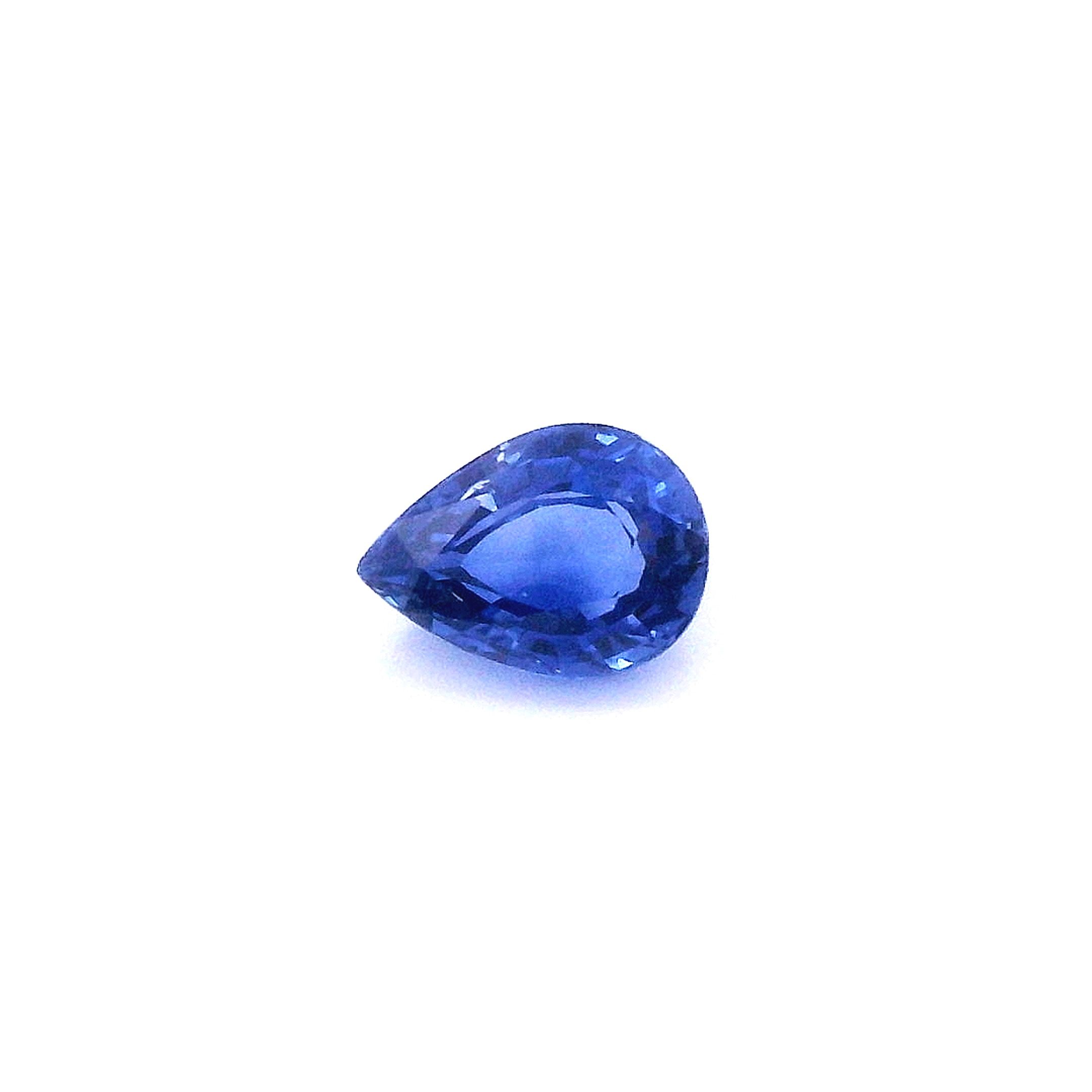 1.00 ct Pear Blue Natural Sapphire