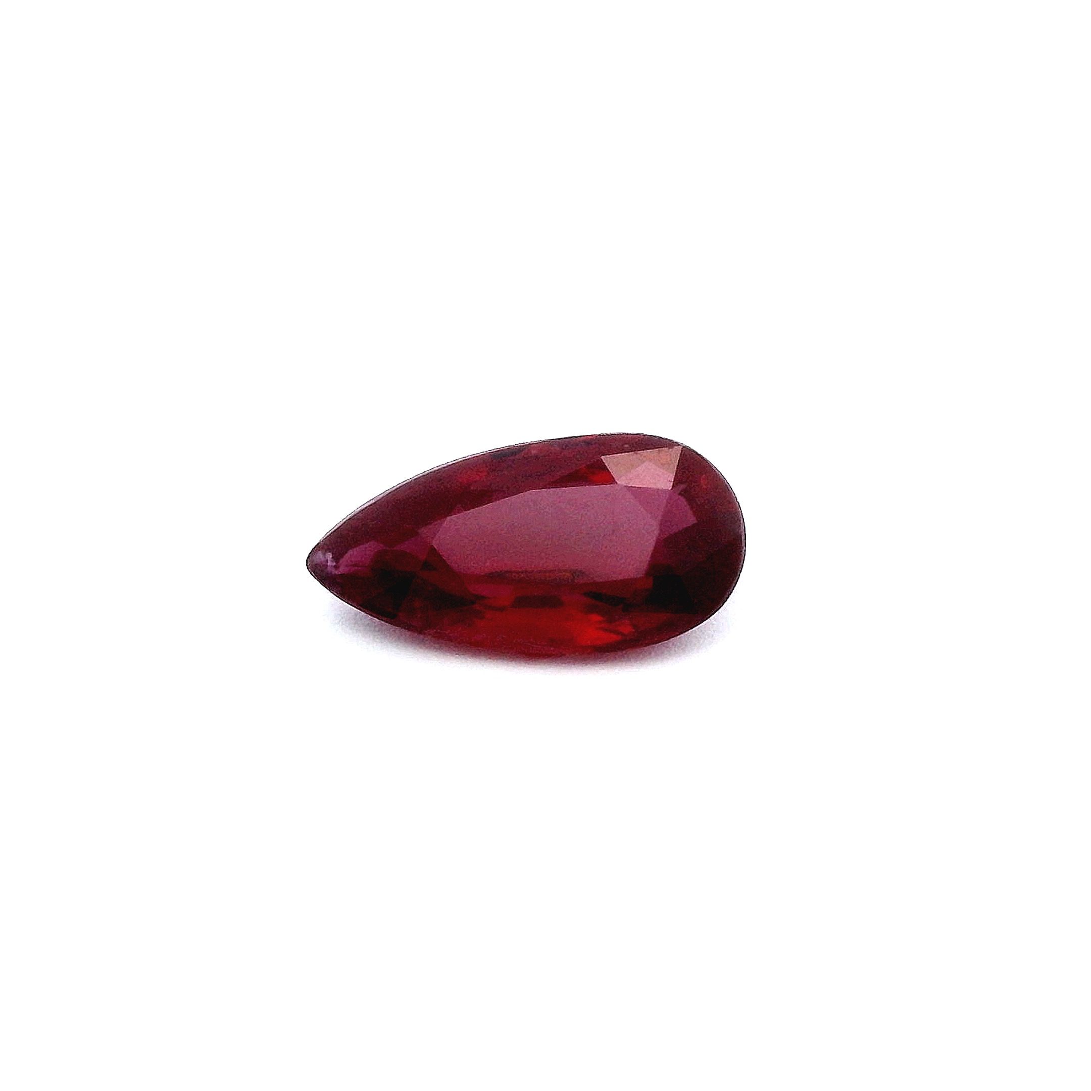 1.10 ct Pear Red Natural Ruby