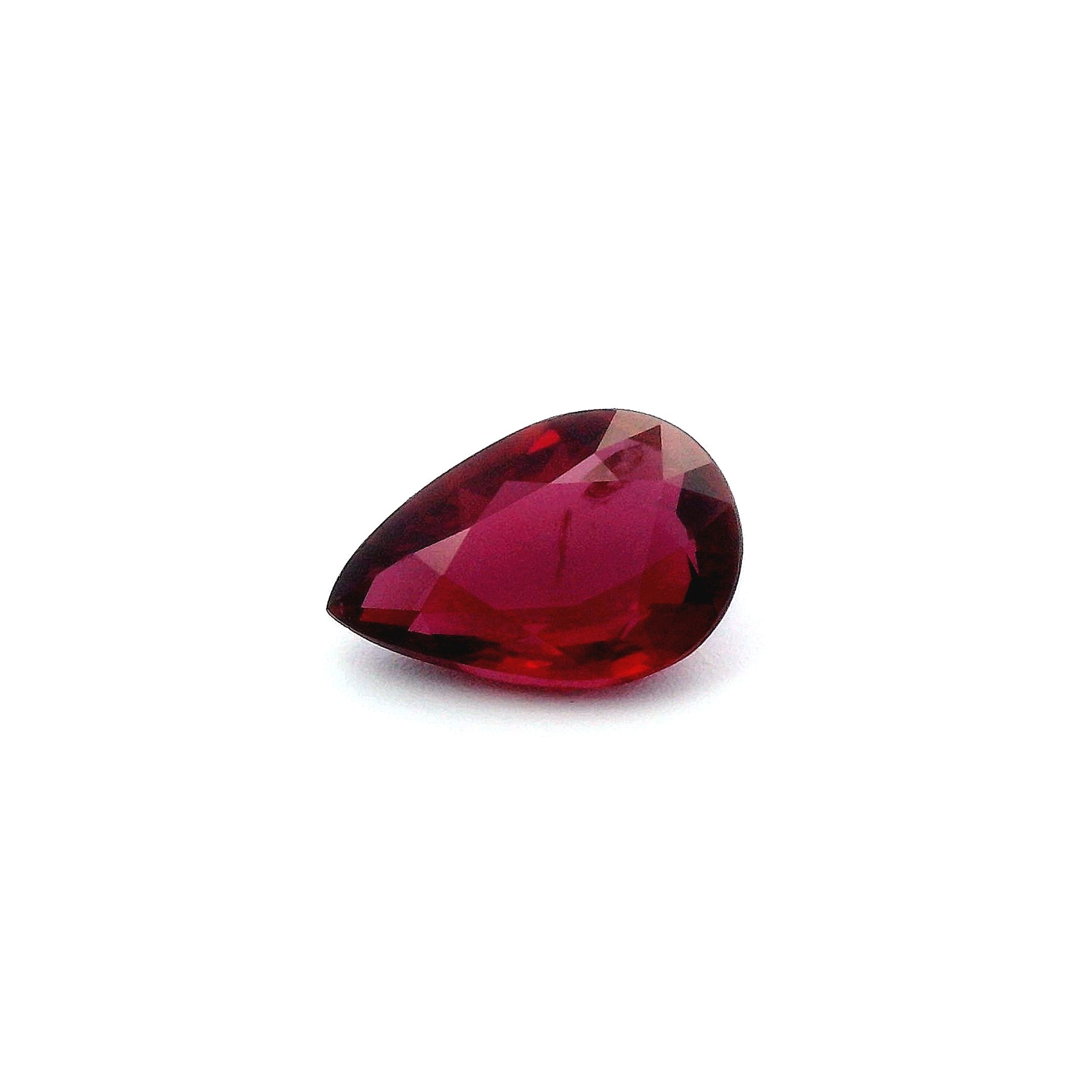 1.12 ct Pear Red Natural Ruby