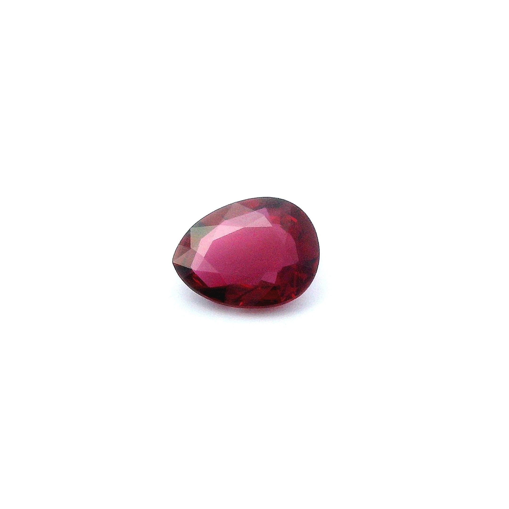 1.52 ct Pear Red Natural Ruby