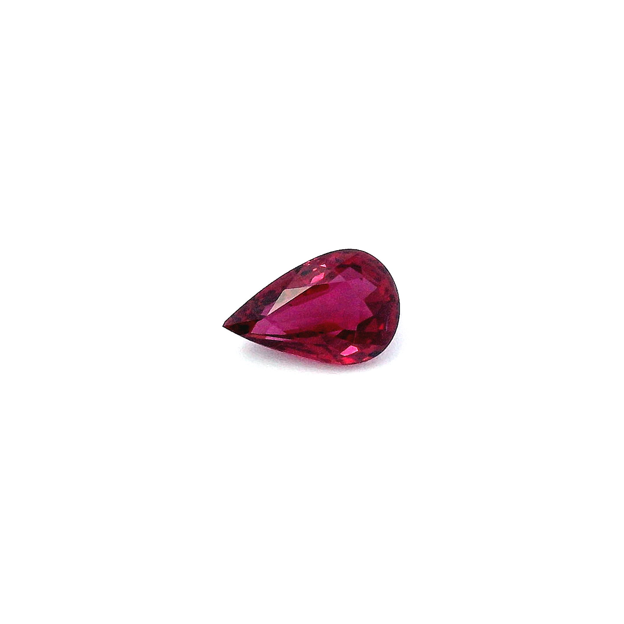 0.61 ct Pear Red Natural Ruby