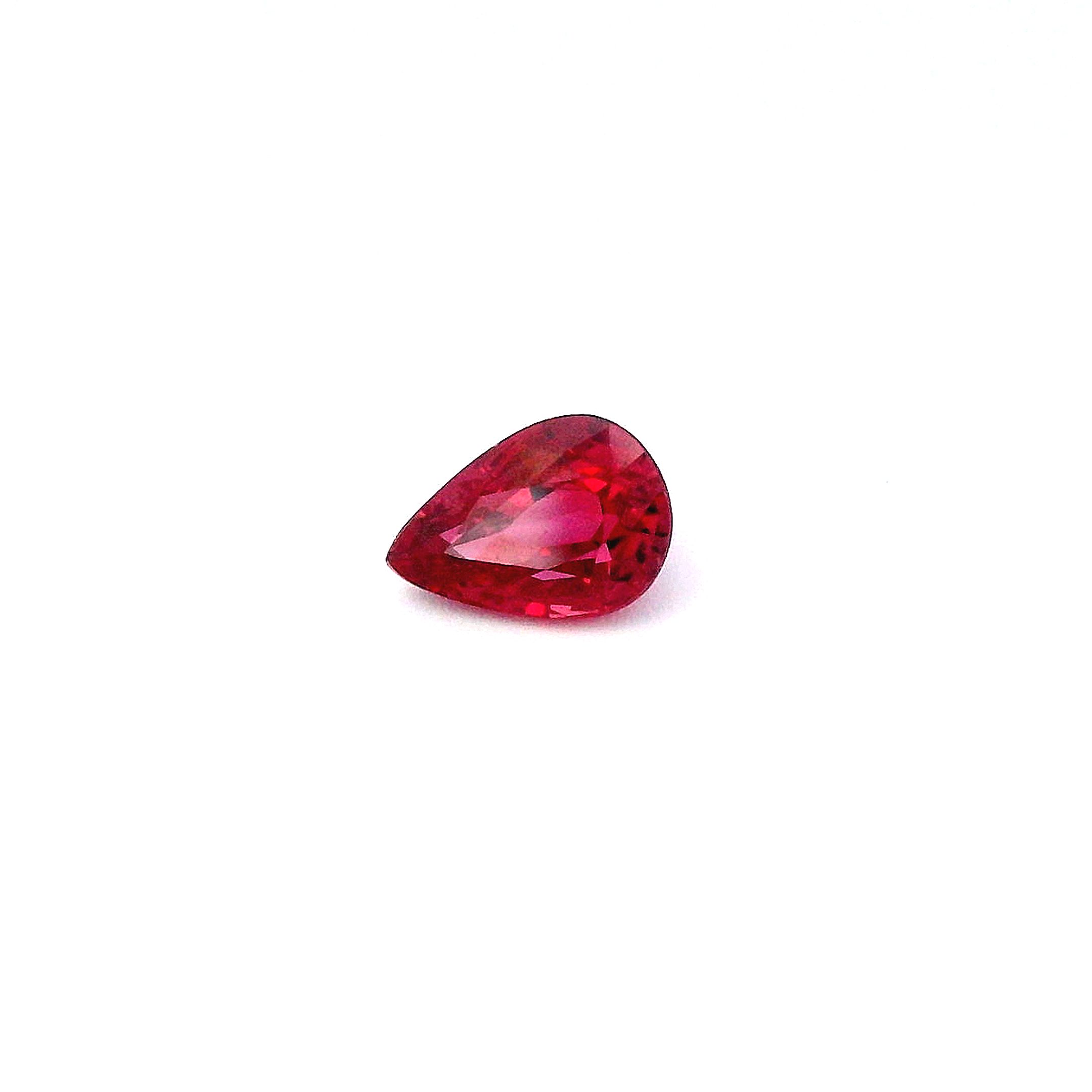 0.54 ct Pear Red Natural Ruby