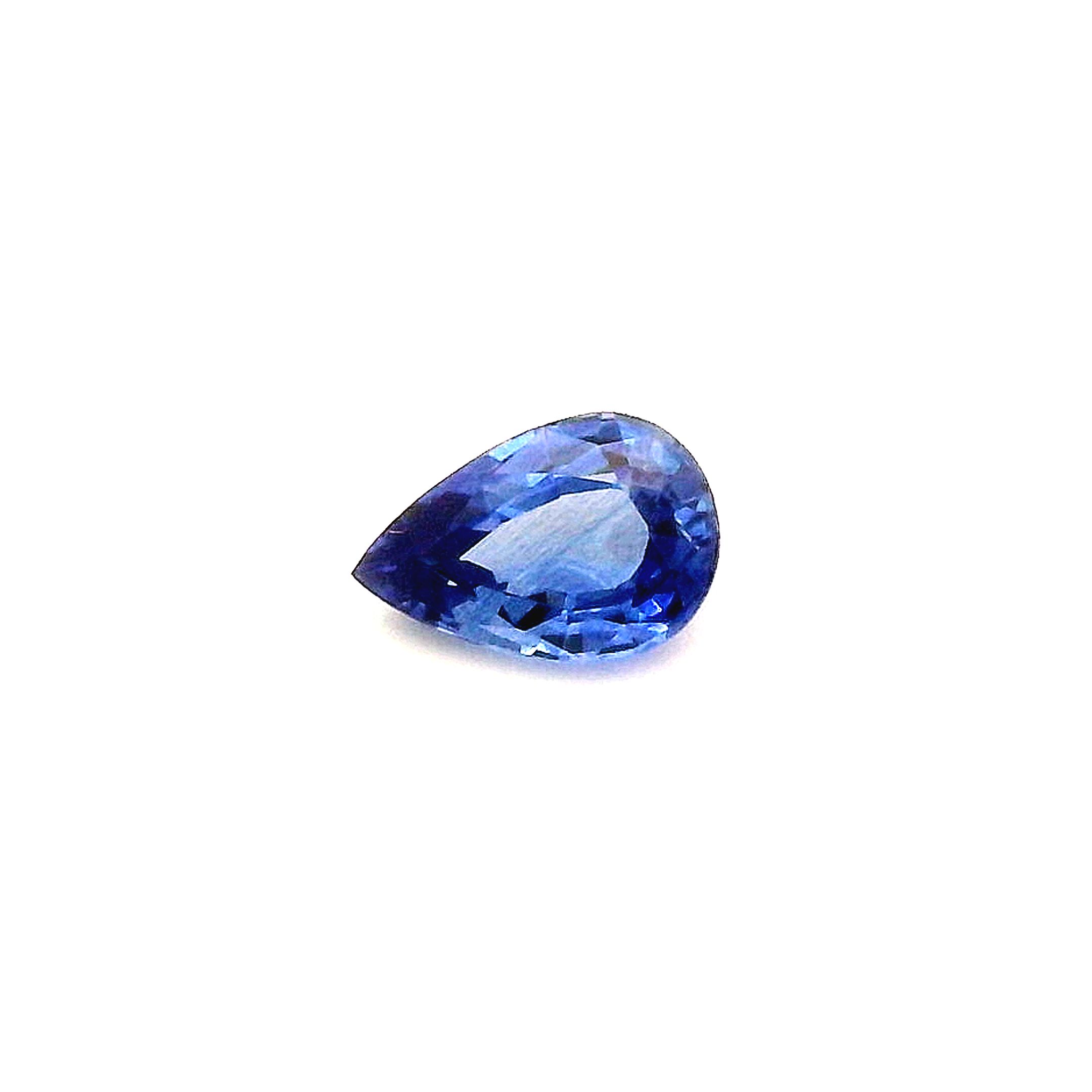0.65 ct Pear Blue Natural Sapphire