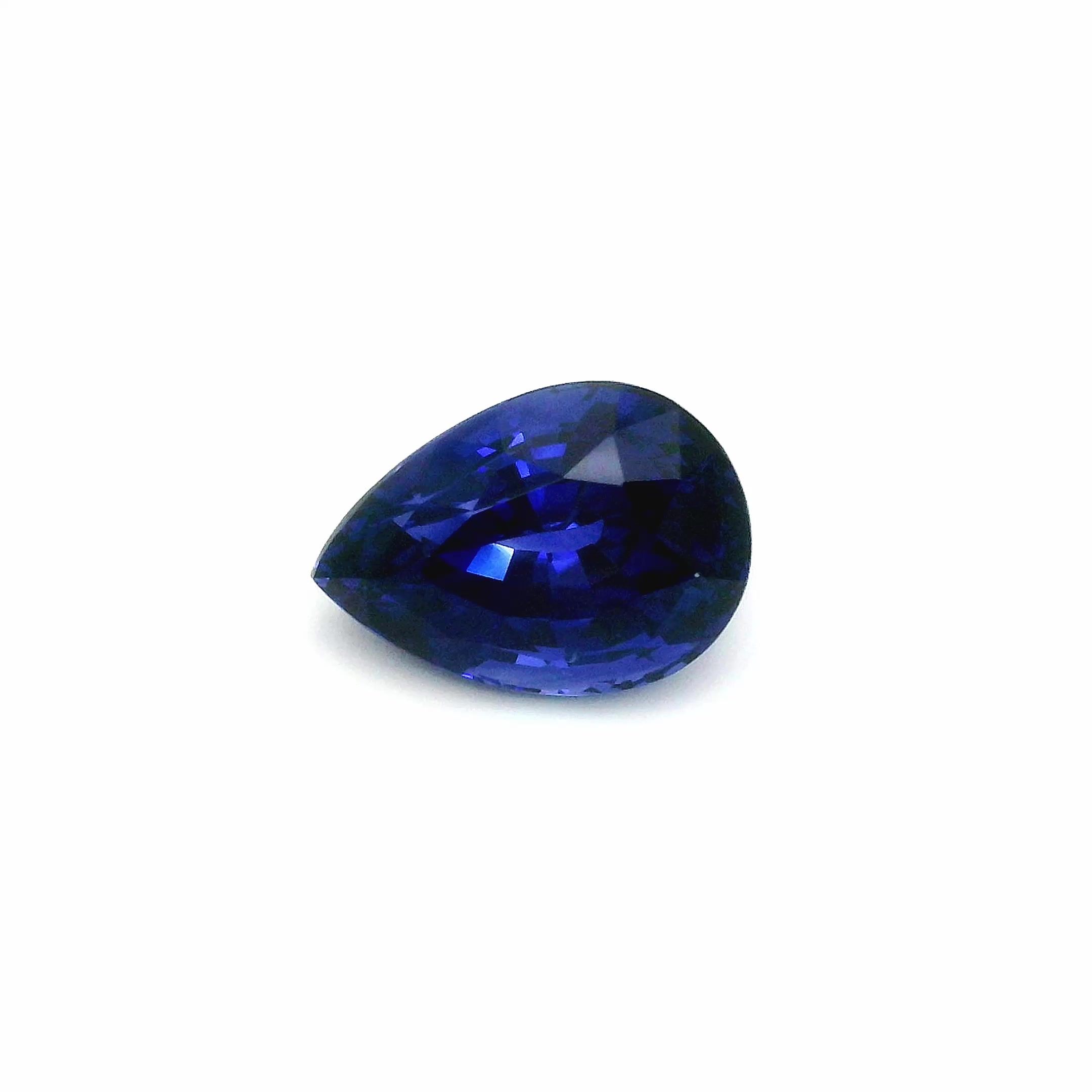 6.02 ct Pear Blue Natural Sapphire