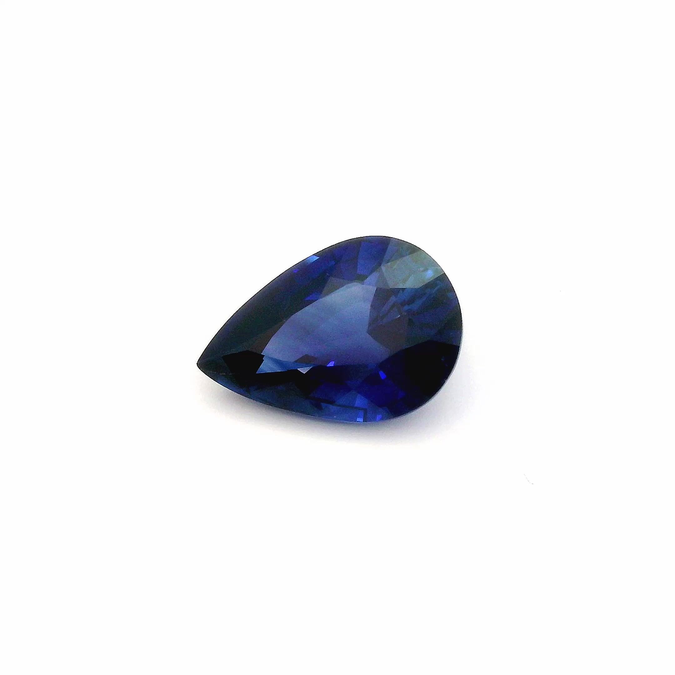6.11 ct Pear Blue Natural Sapphire