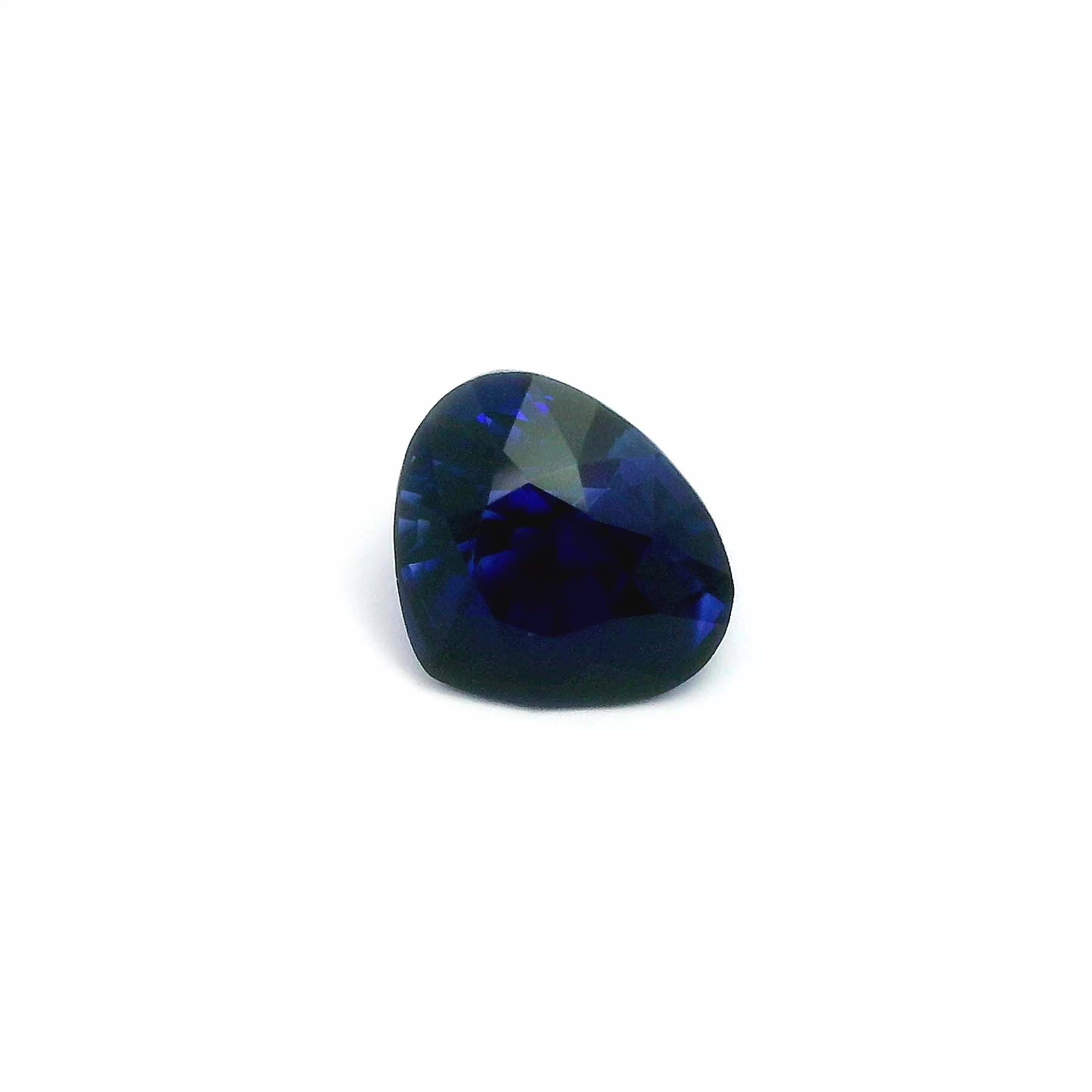 4.57 ct Pear Blue Natural Sapphire
