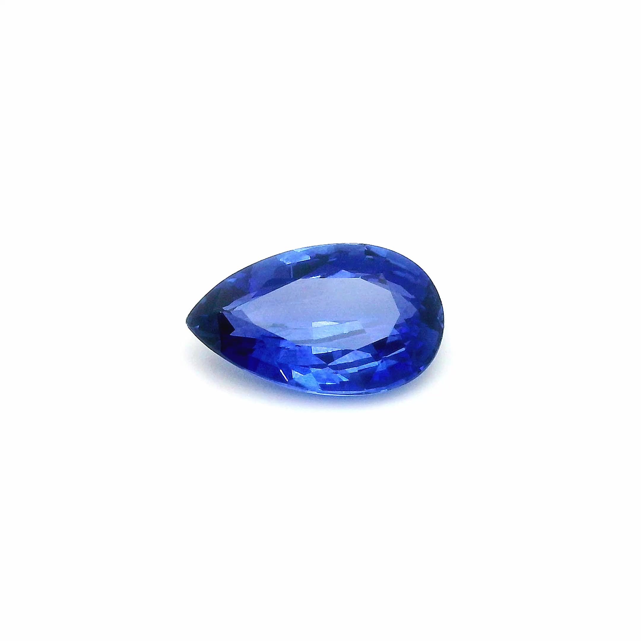 3.30 ct Pear Blue Natural Sapphire