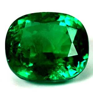 1.34 ct Cushion Green Natural Emerald