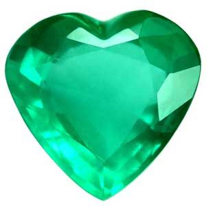 1.71 ct Heart Green Natural Emerald
