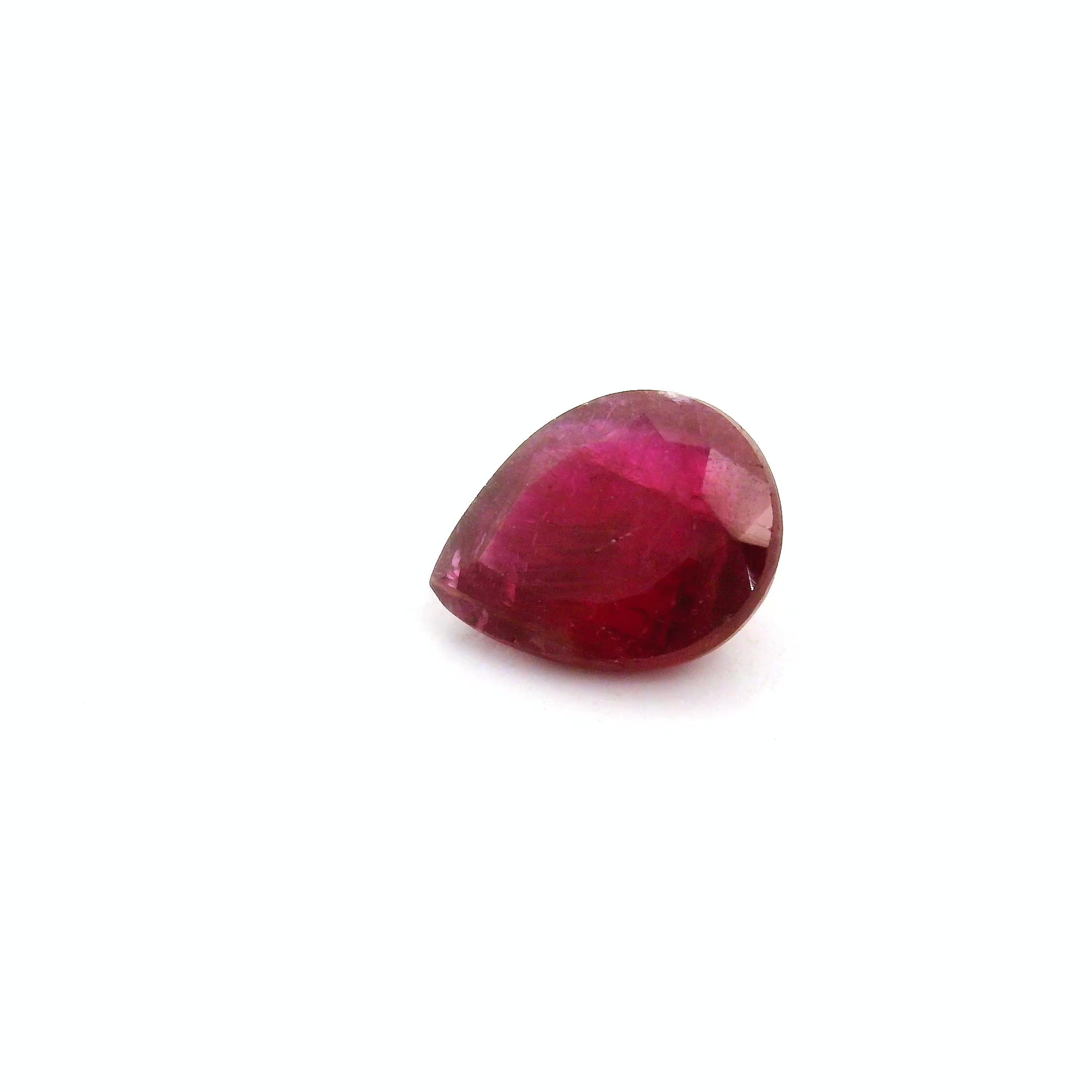 1.65 ct Pear Red Natural Ruby