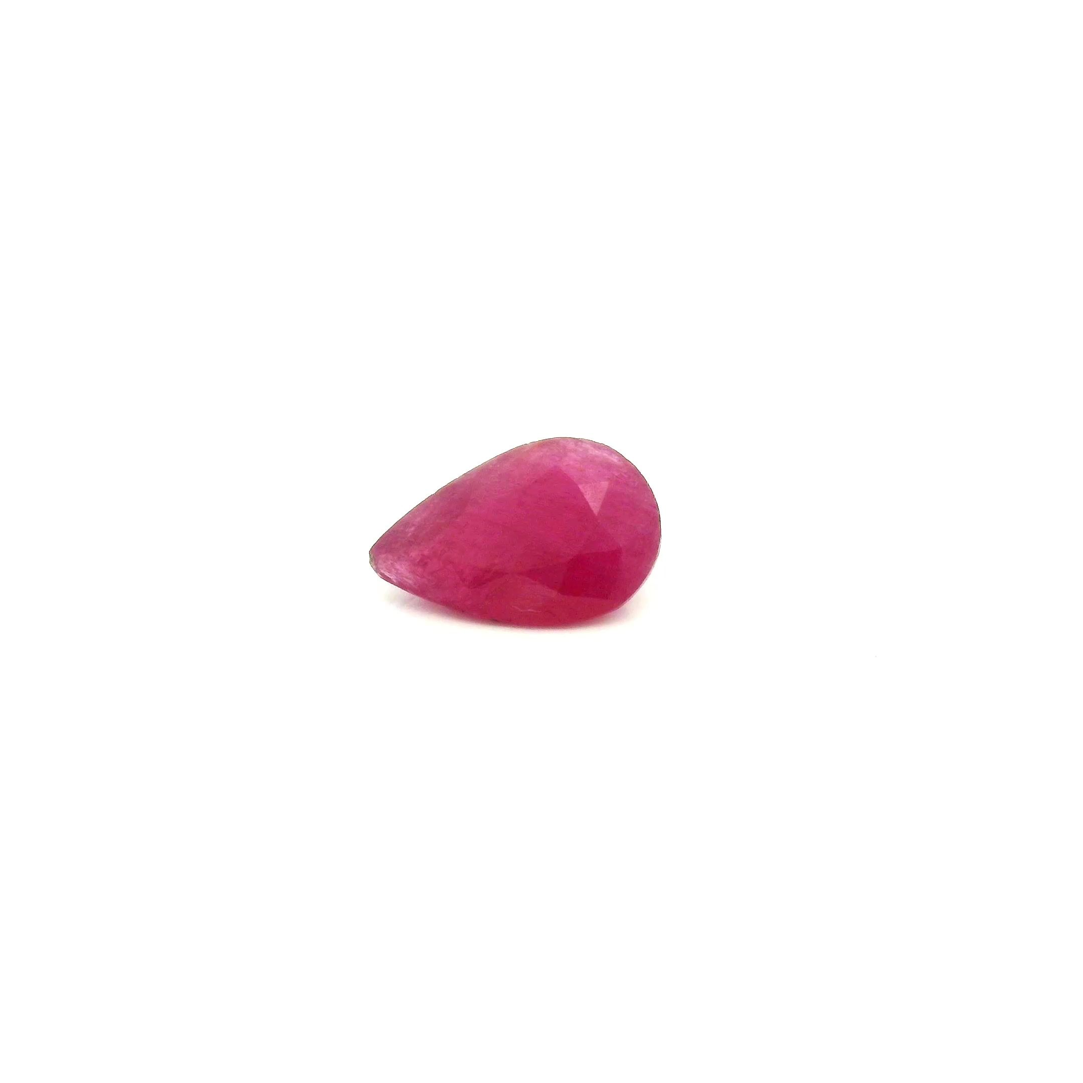 0.88 ct Pear Red Natural Ruby