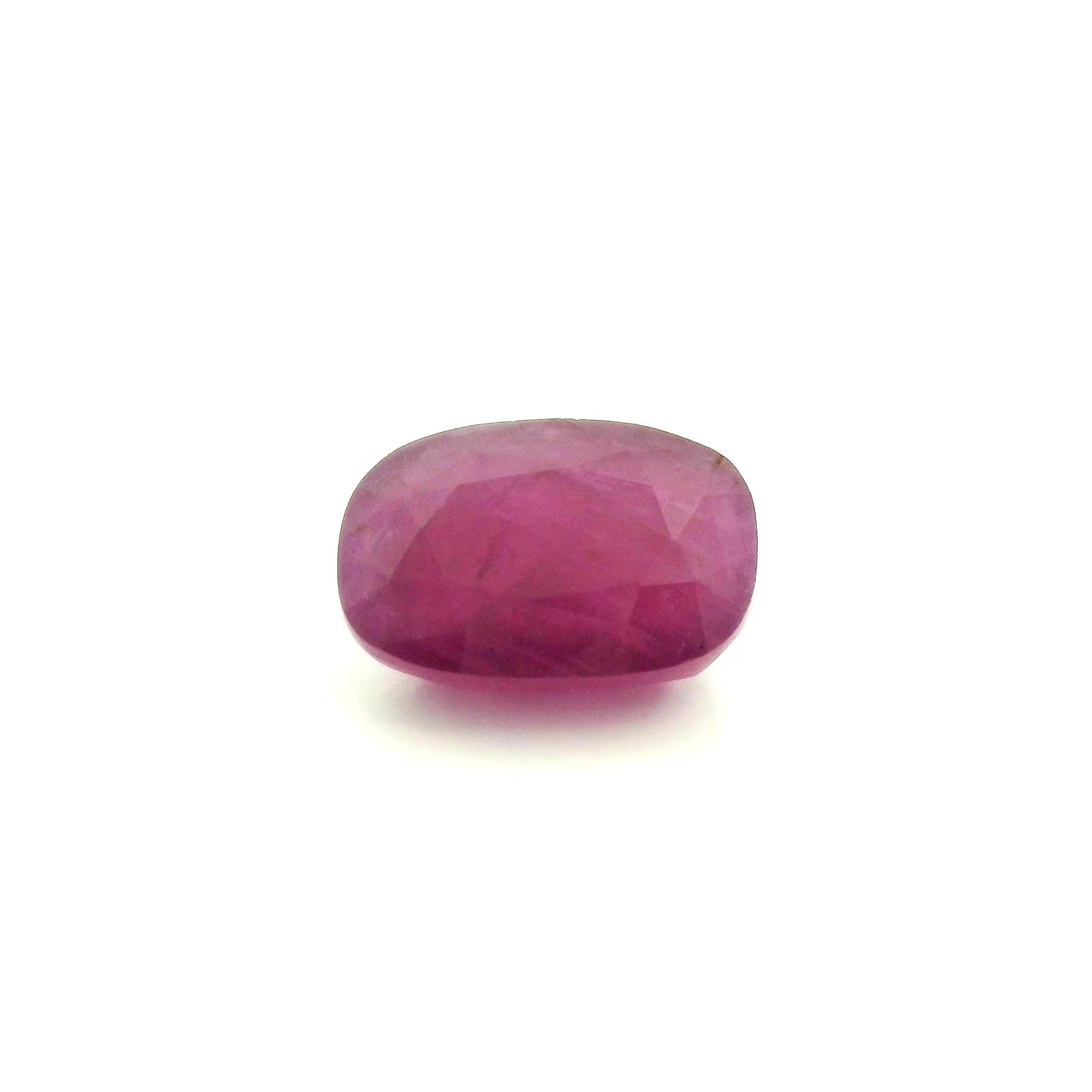 3.78 ct Cushion Red Natural Ruby
