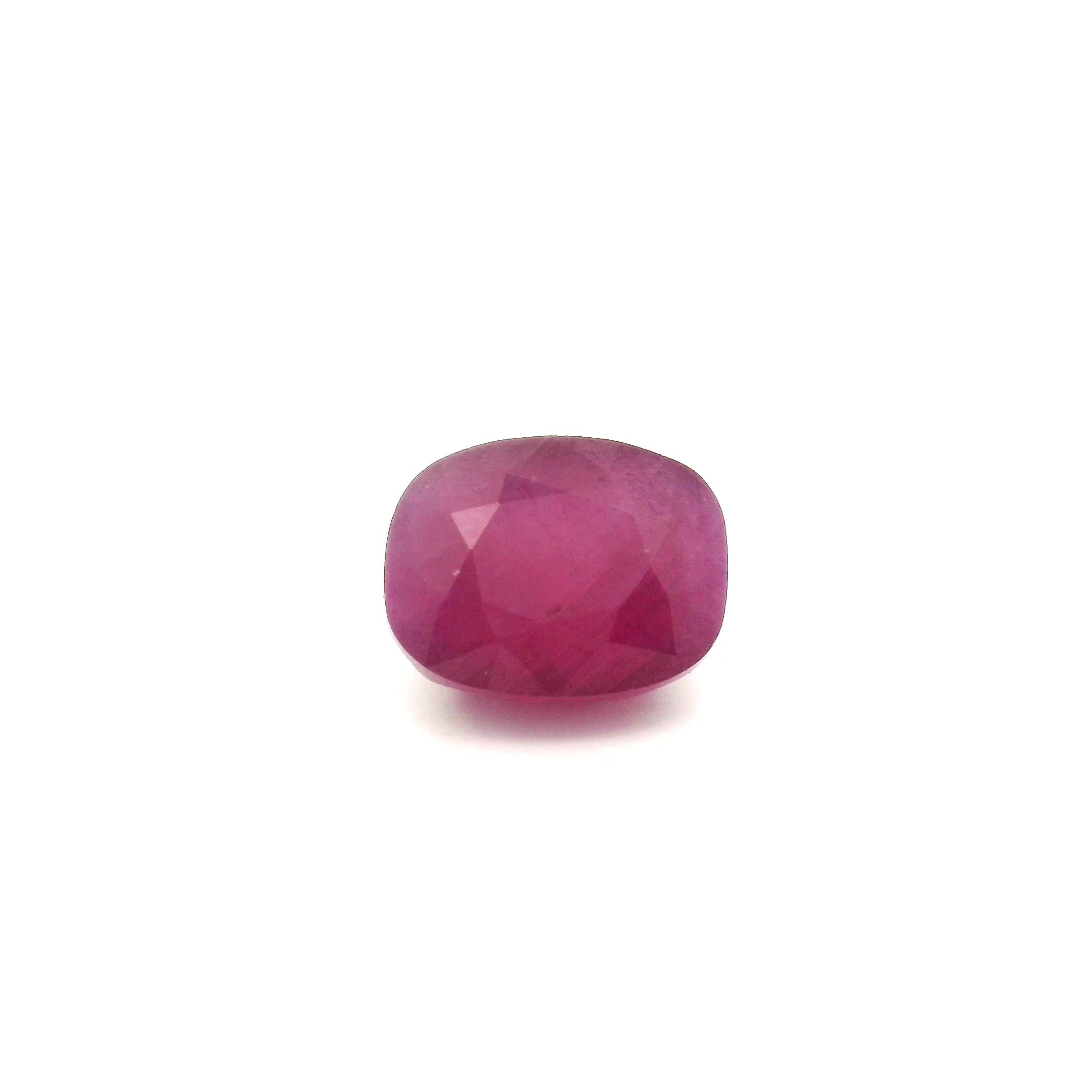 3.11 ct Cushion Red Natural Ruby