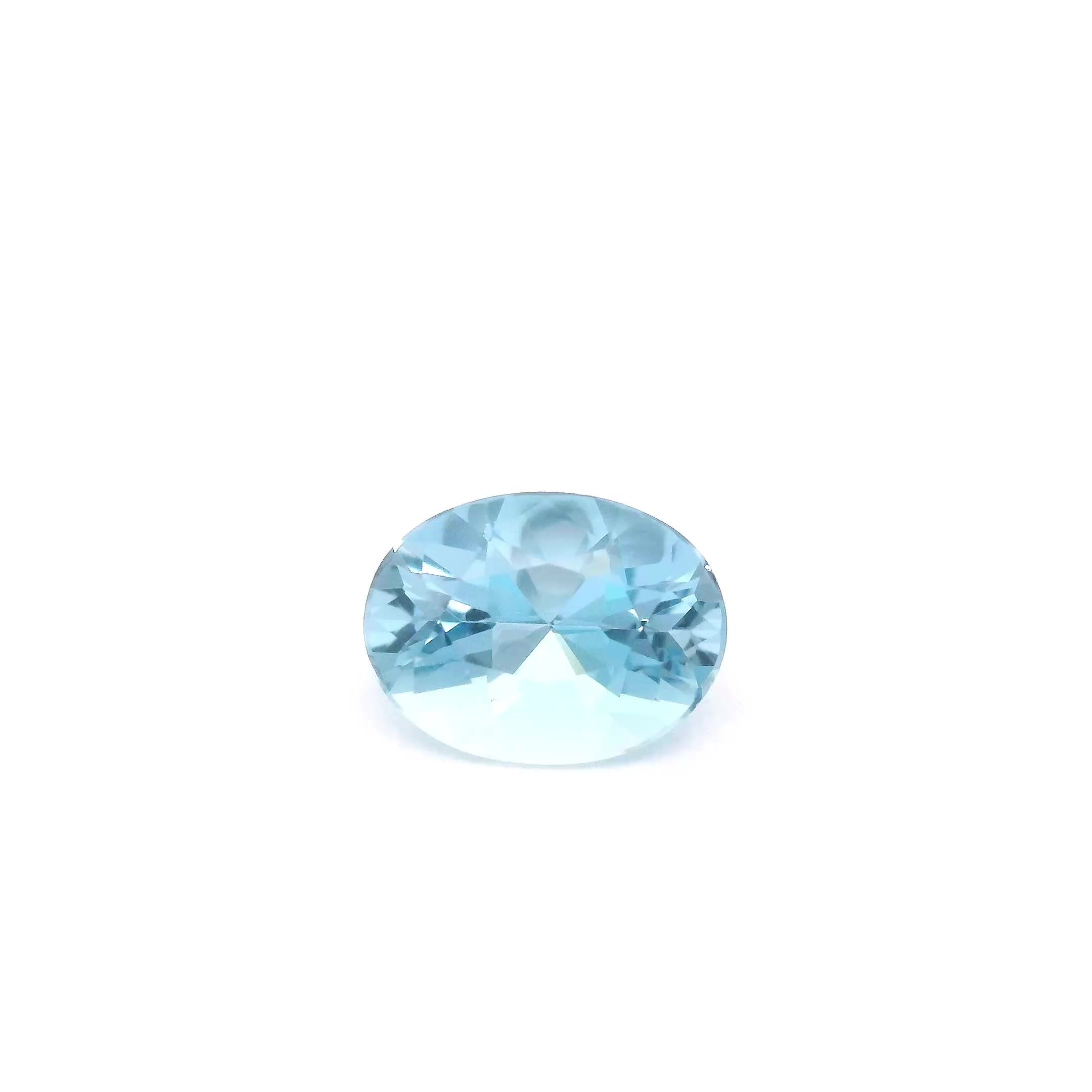 1.28 ct Oval Blue Natural Aquamarine