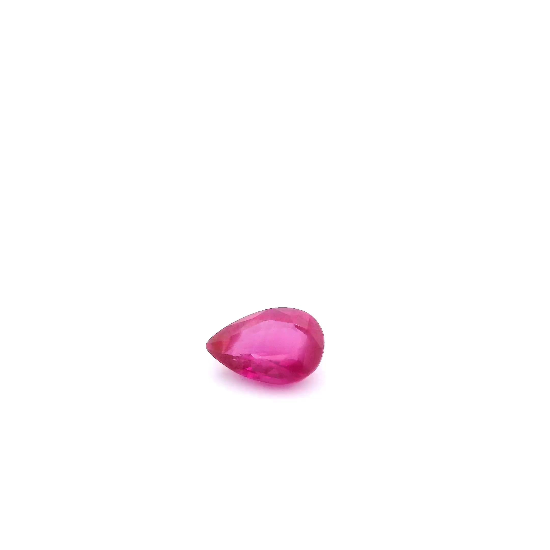 0.44 ct Pear Red Natural Ruby