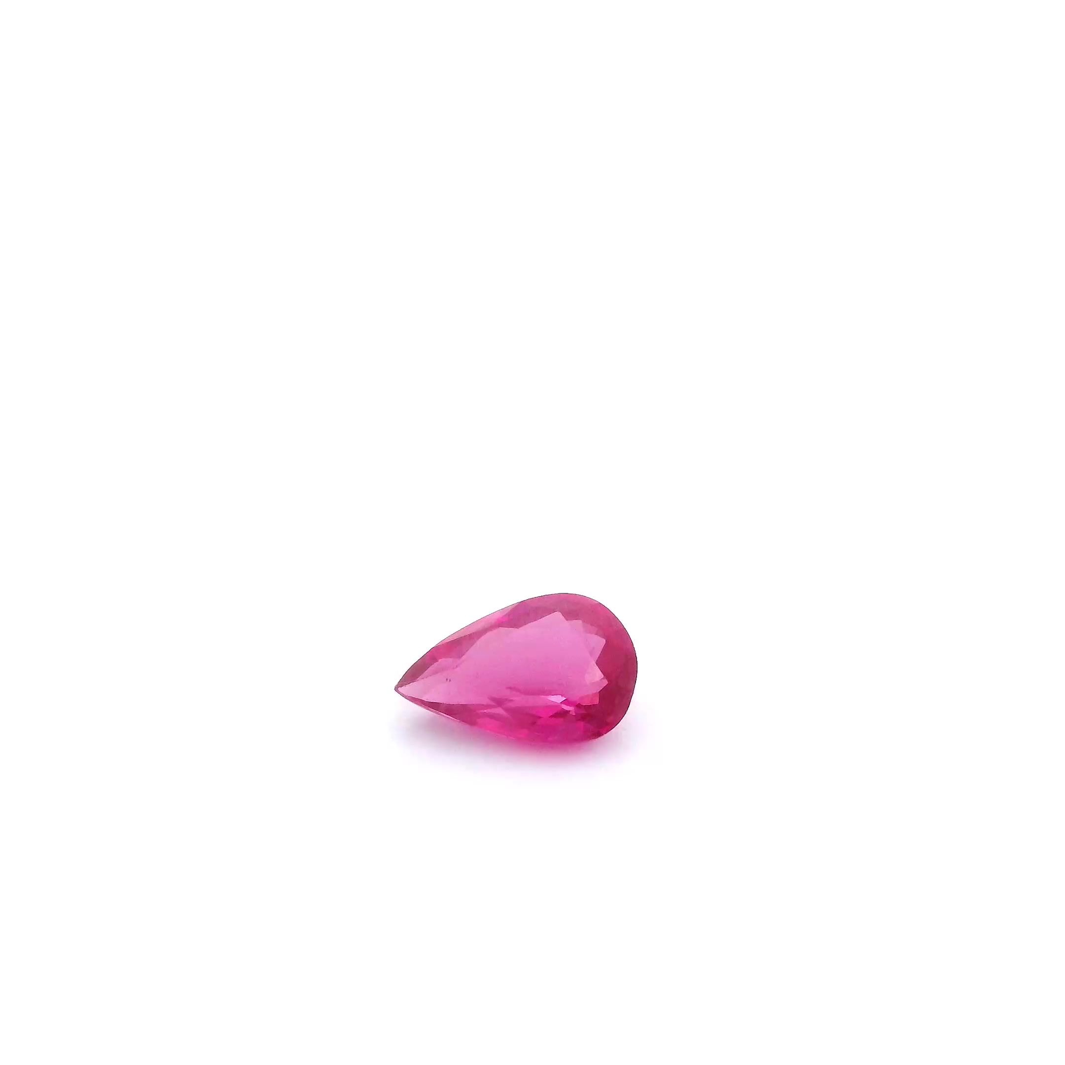 0.44 ct Pear Red Natural Ruby