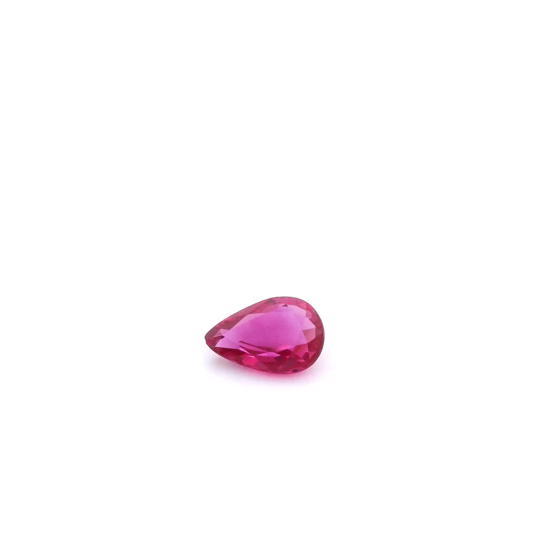 0.43 ct Pear Red Natural Ruby