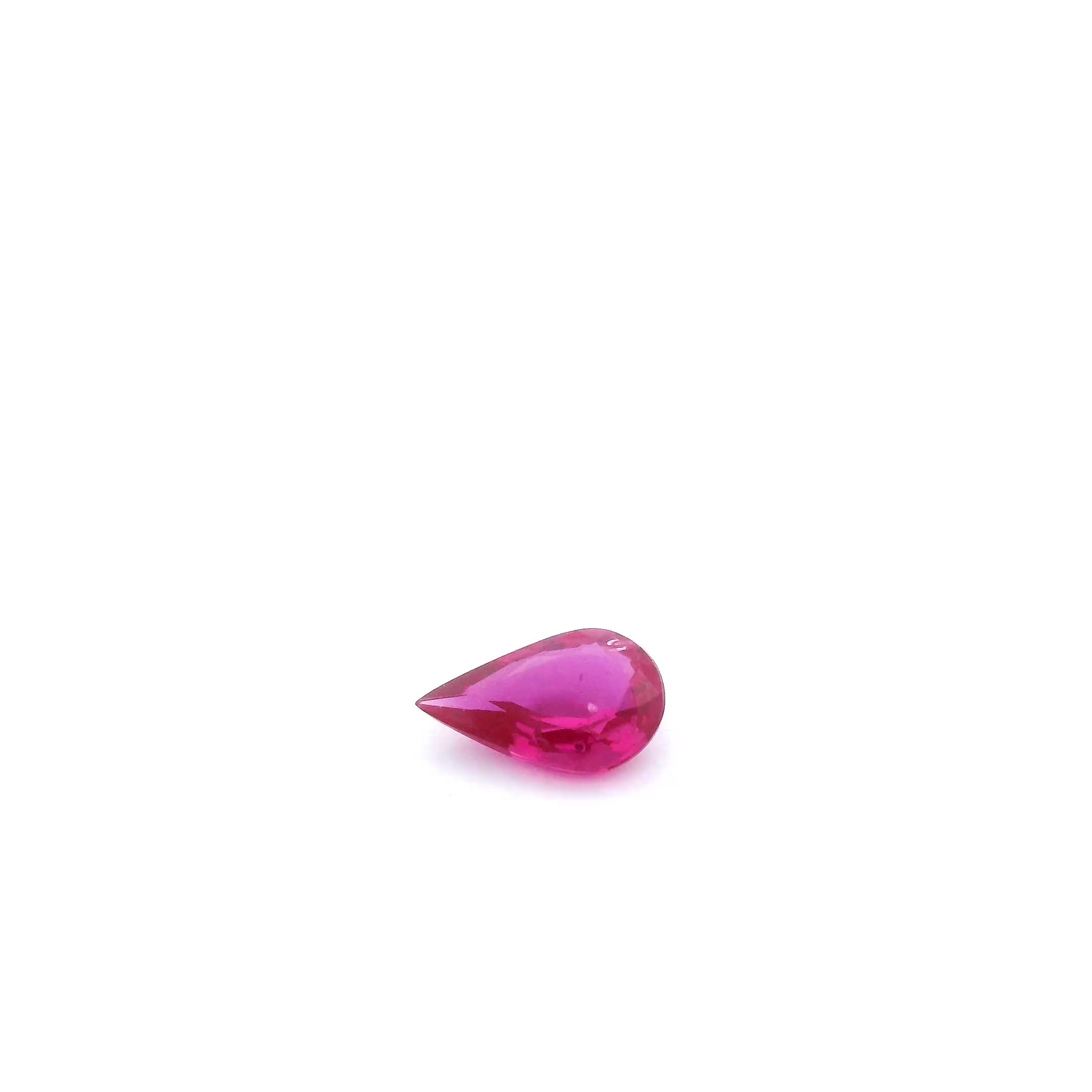 0.35 ct Pear Red Natural Ruby
