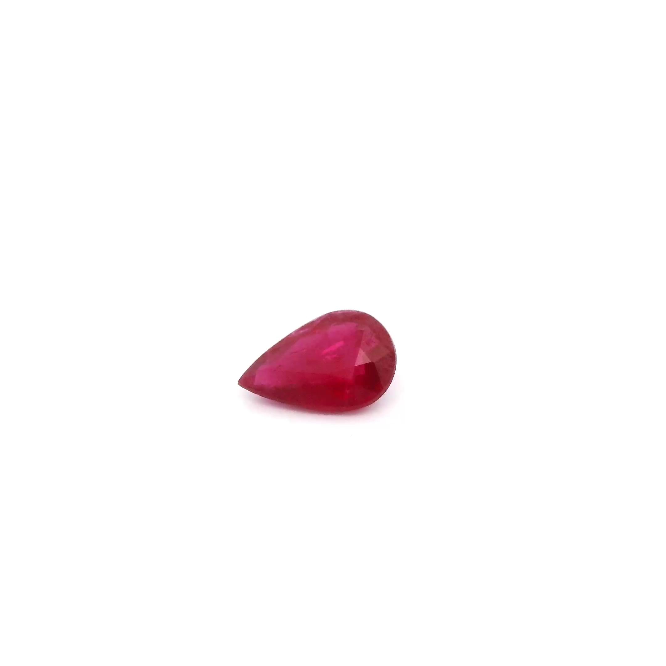 0.42 ct Pear Red Natural Ruby