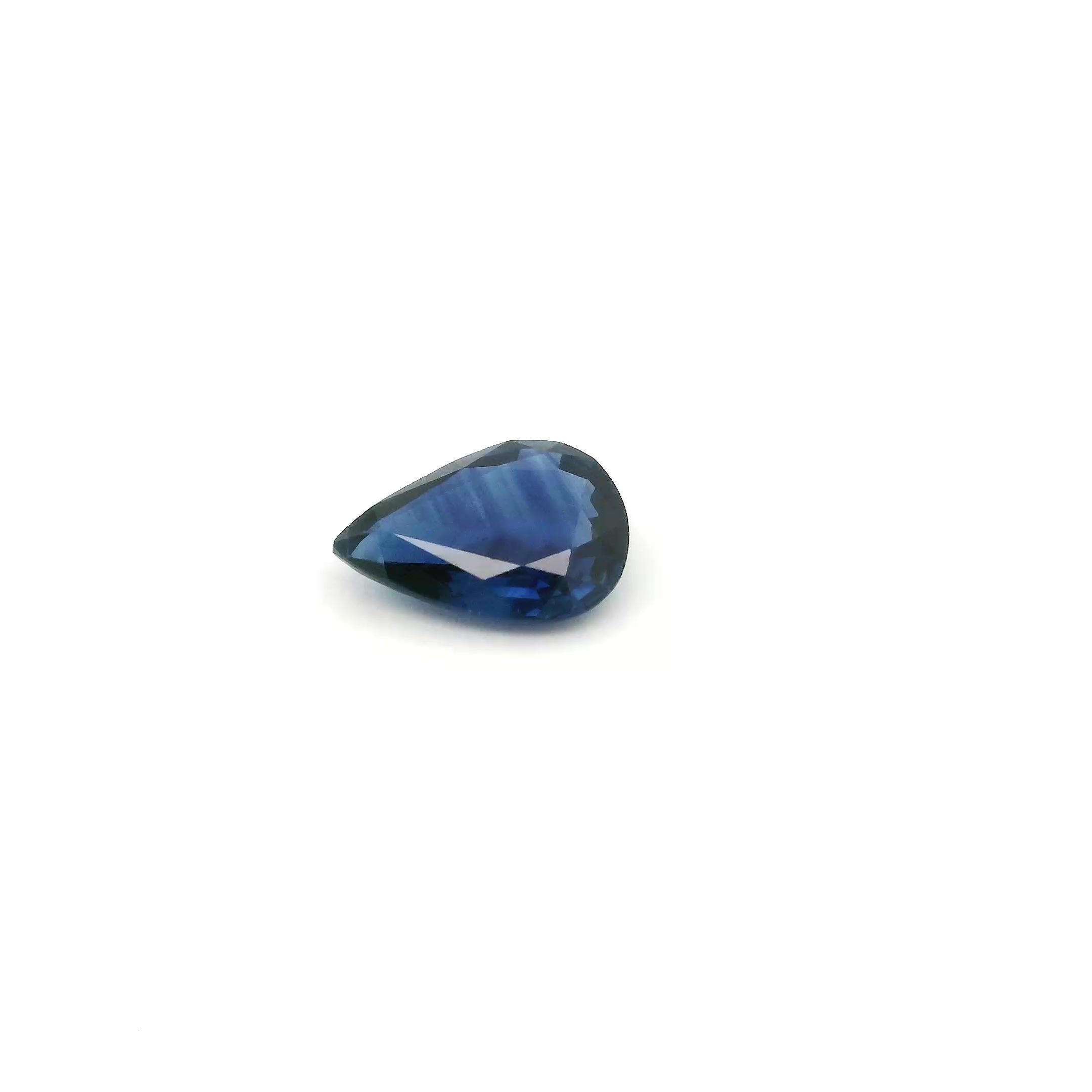 0.66 ct Pear Blue Natural Sapphire