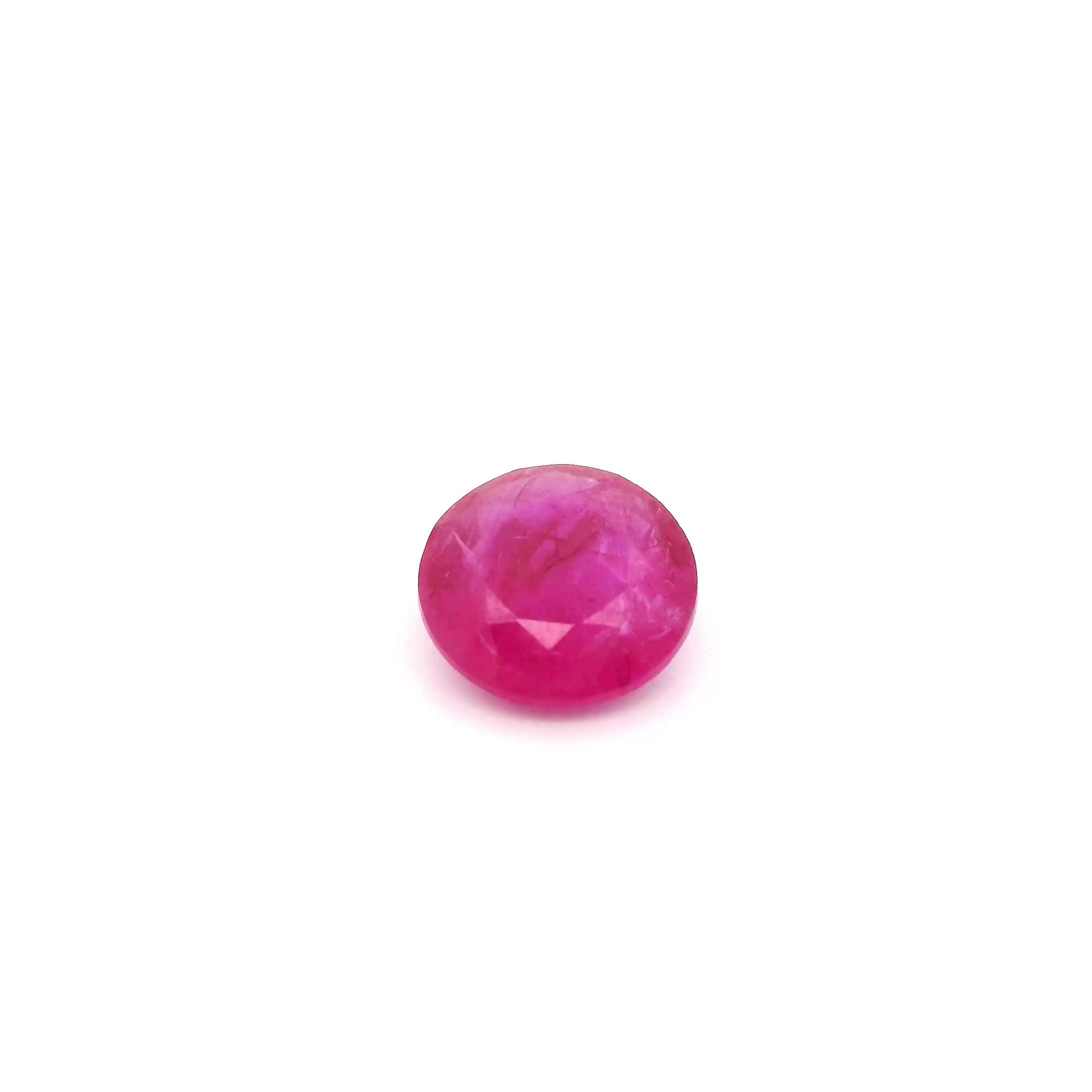 1.07 ct Round Red Natural Ruby